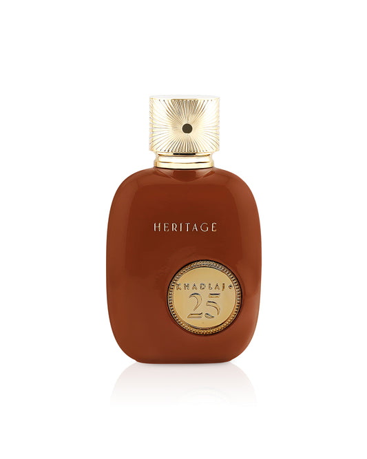 khadlaj 25 heritage perfume bottle shows against white background