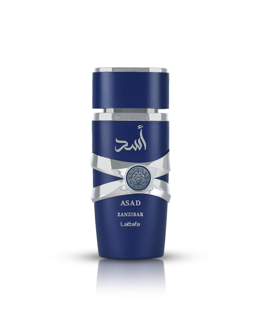 Asad zanzibar edp perfume bottle against white background