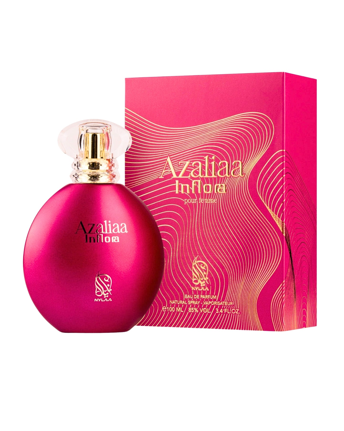 Azaliaa inflora pour femme perfume bottle and box against white background