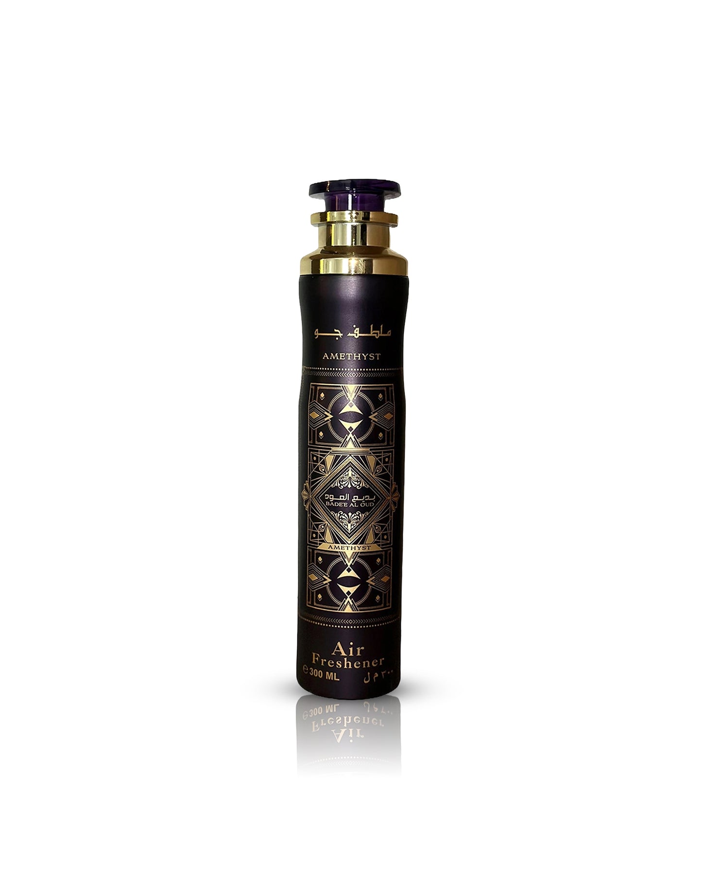 Badee Al Oud Amethyst air freshner bottle against white background