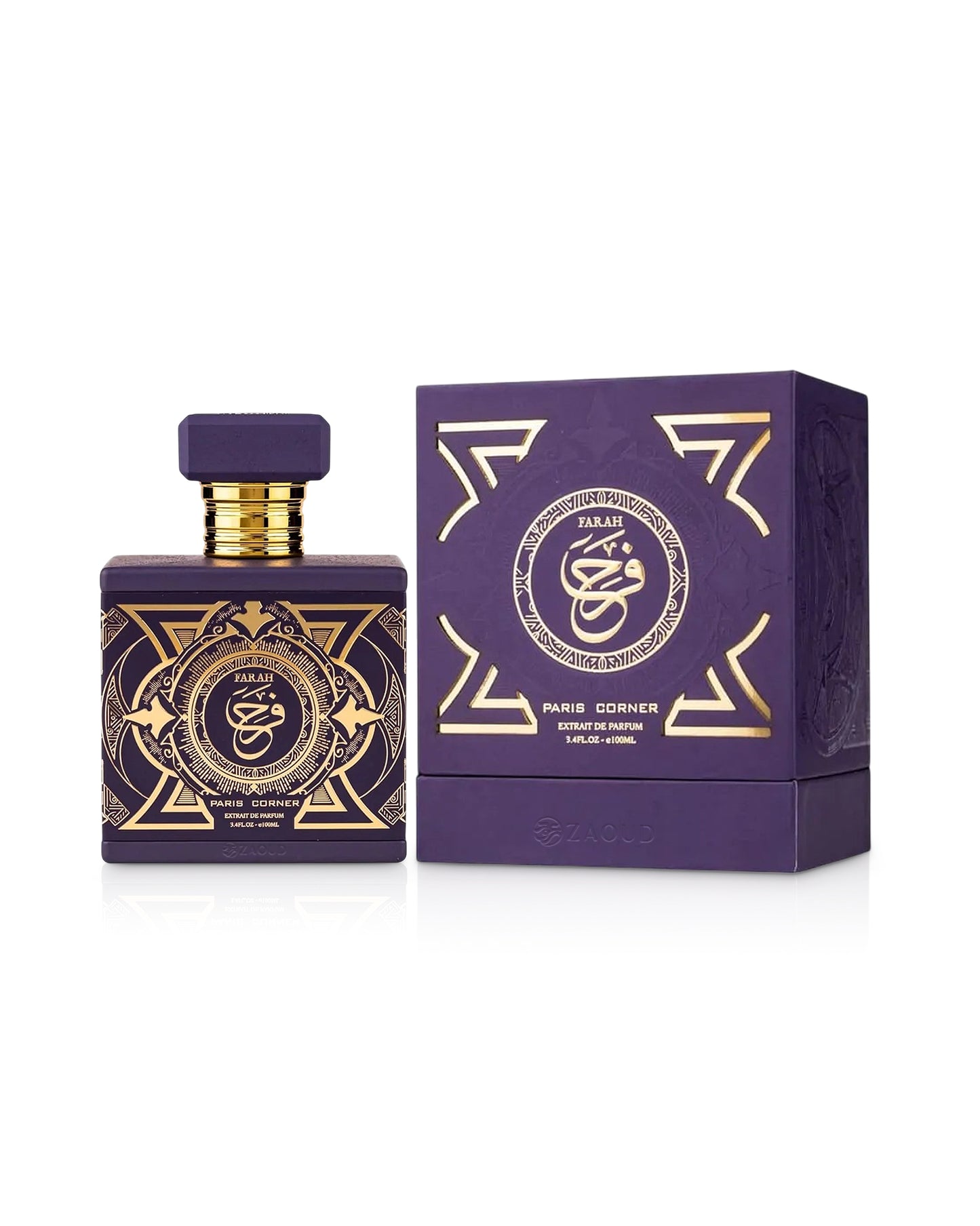 farah extrait perfume bottle shows beside its box against white background