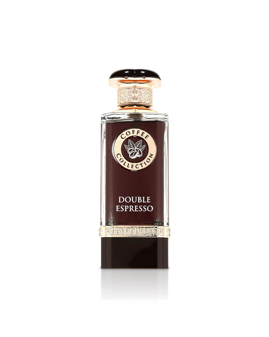 fragrance world double espresso perfume bottle shows against white background