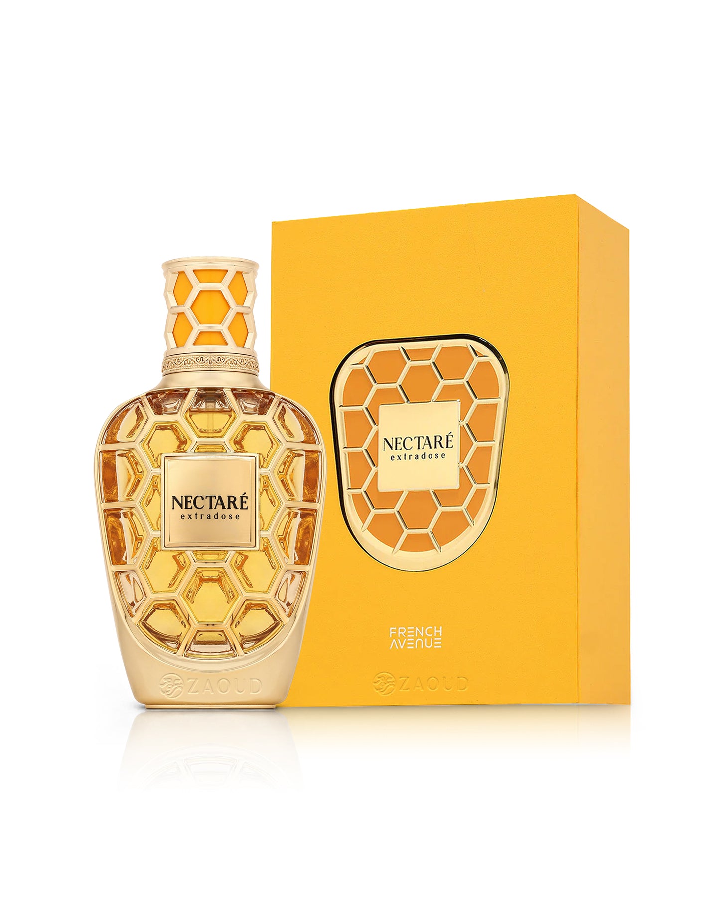 french avenue nectare extradose perfume bottle shows its packaging against white background