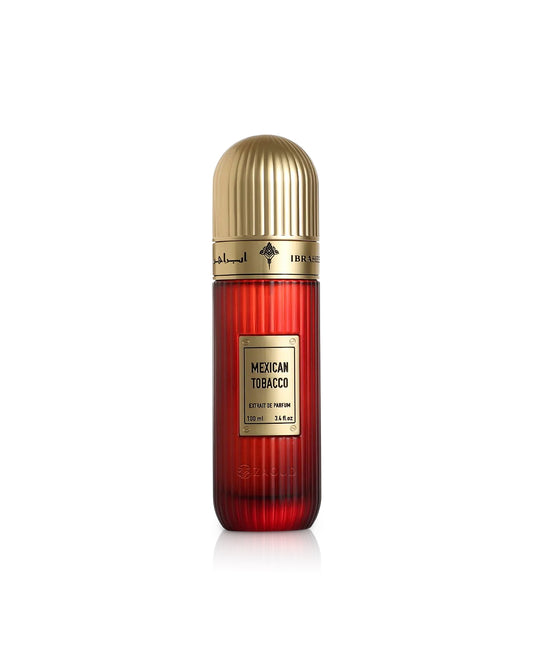 ibraheem al qurashi perfume bottle shows against white background