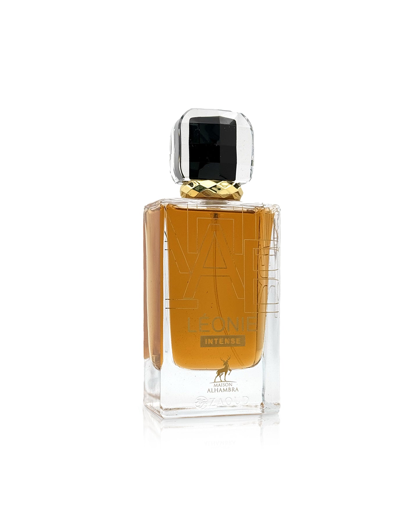 maison alhambra leonie intense perfume bottle shows against white background