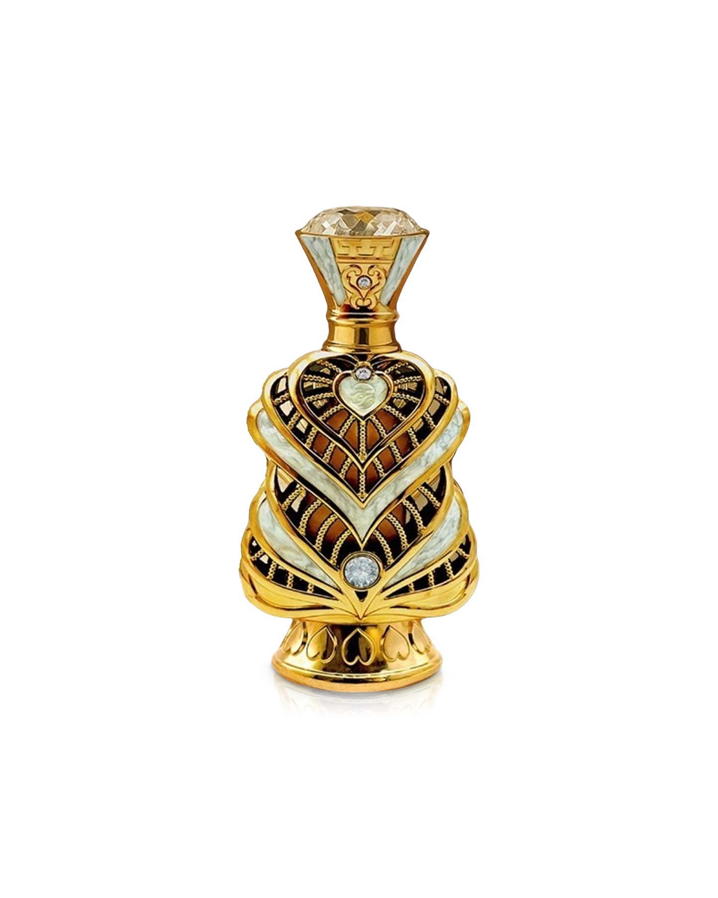mystery essence perfume oil bottle shows against white background