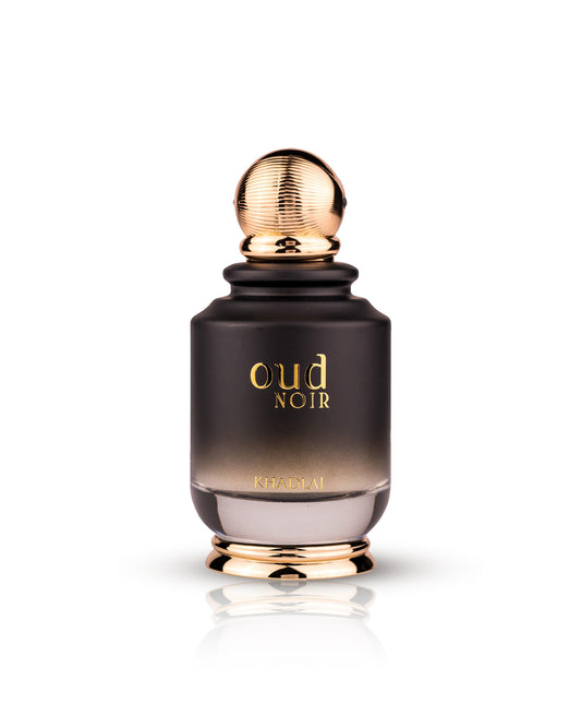 Oud noir edp perfume bottle against white background
