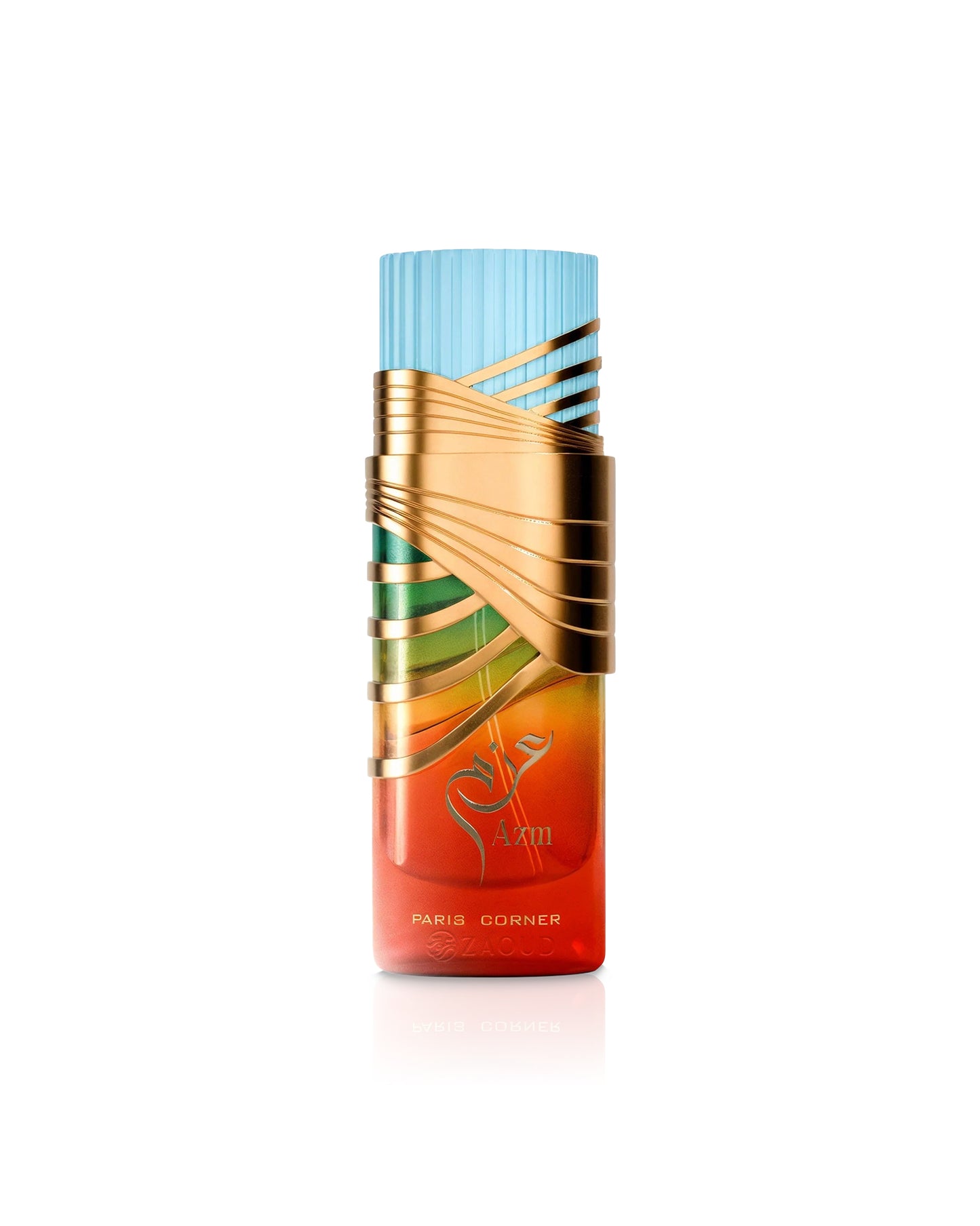 paris corner azm perfume bottle shows against white backgroud