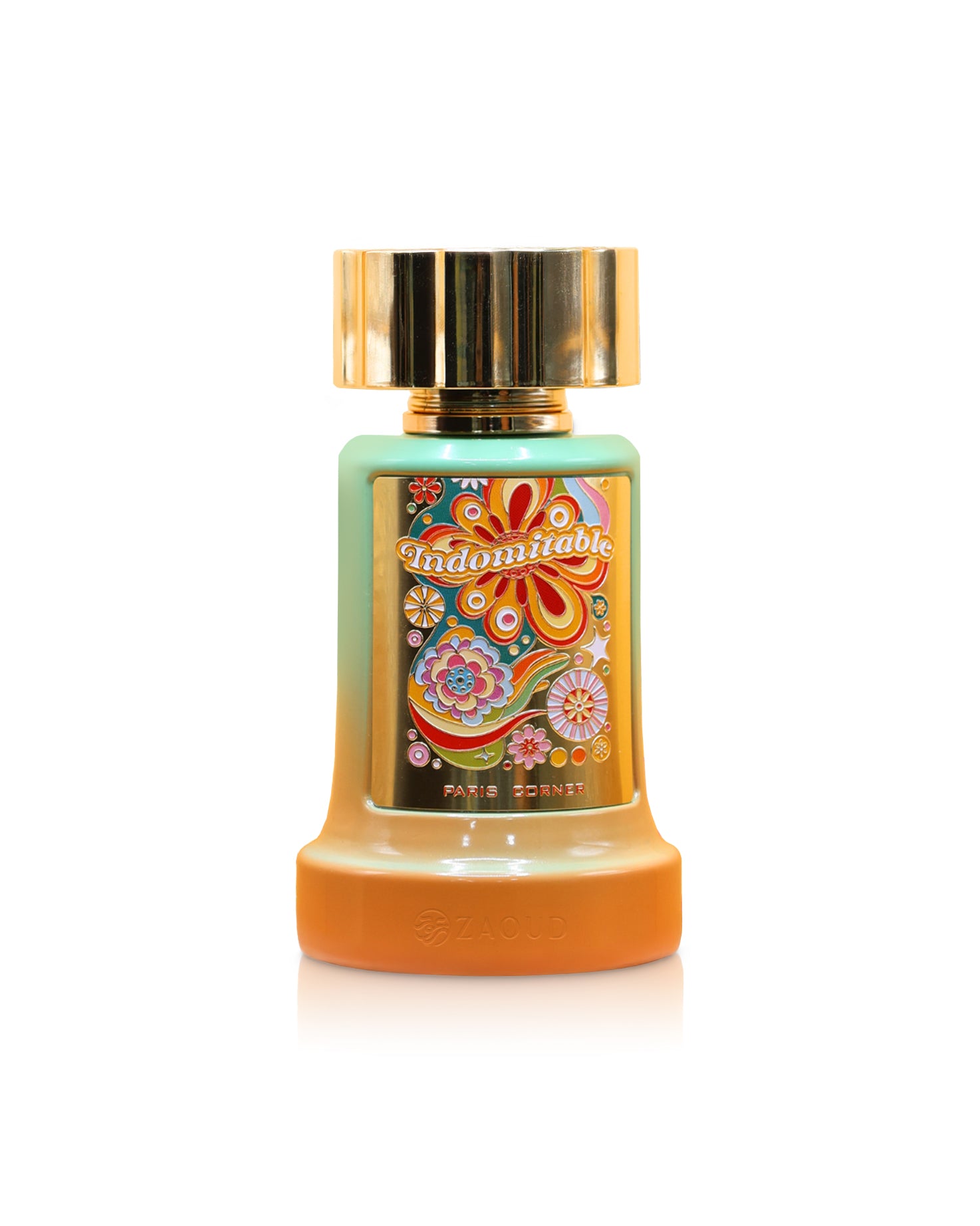 paris corner indomitable perfume bottle shows against white background