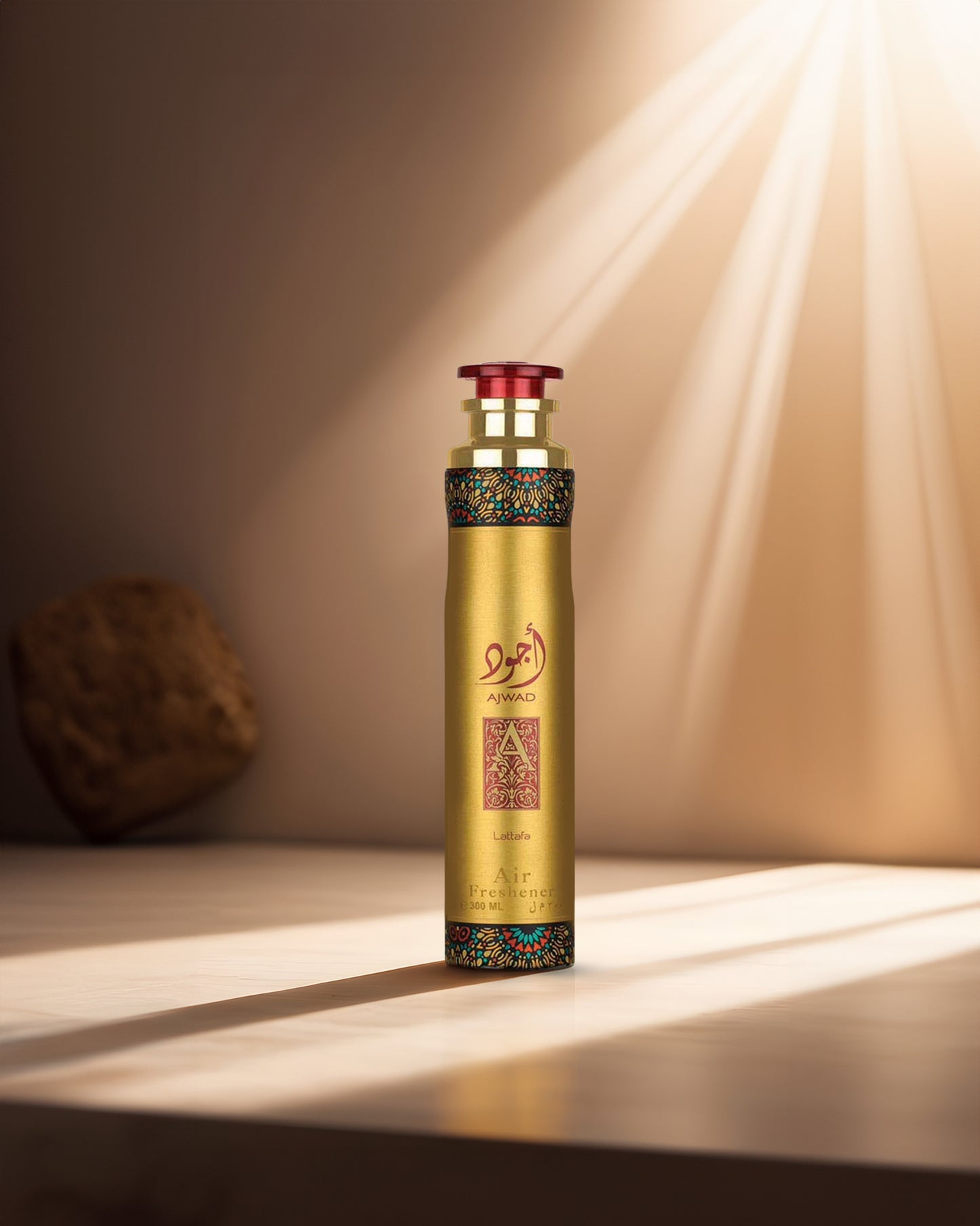 ajwad AIR FRESHNER BOTTLE photograph against sun light