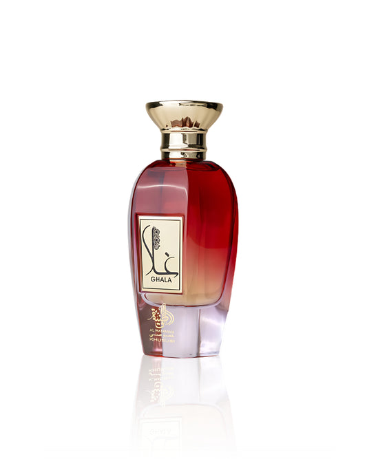 al wataniah ghala perfume bottle against white background