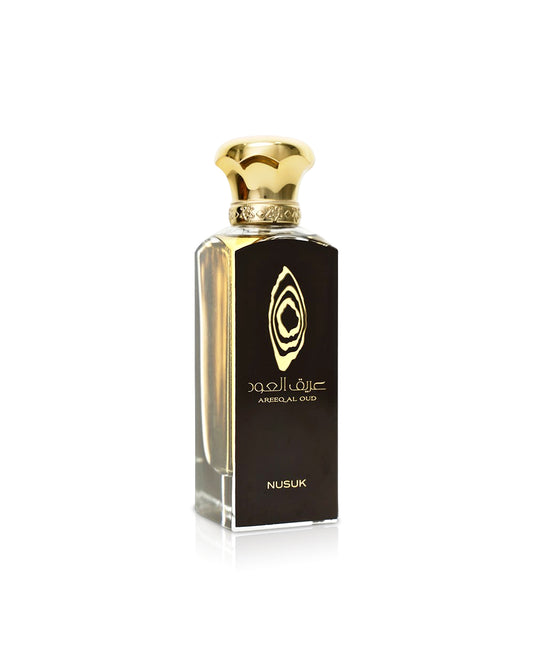 areeq al oud by nusuk perfumes bottle shows against white background