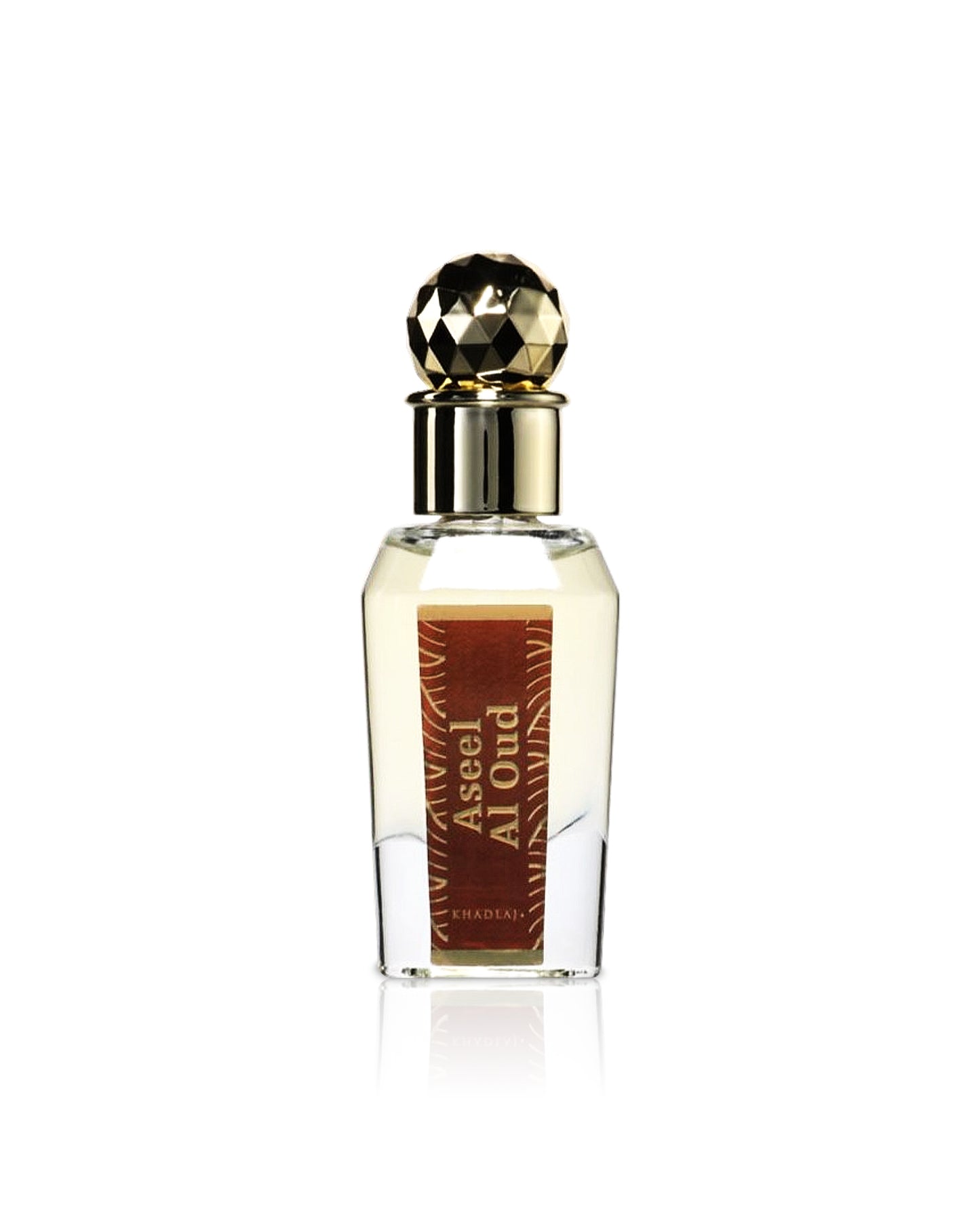 khadlaj aseel al oud perfume oil bottle shows against white background