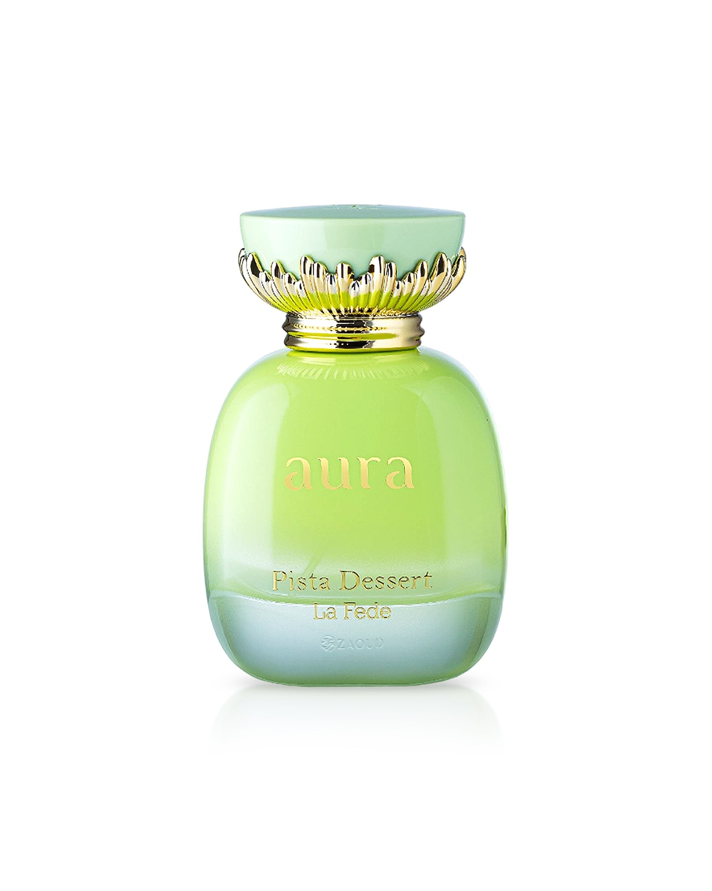 la fede aura pista dessert perfume bottle shows against white background