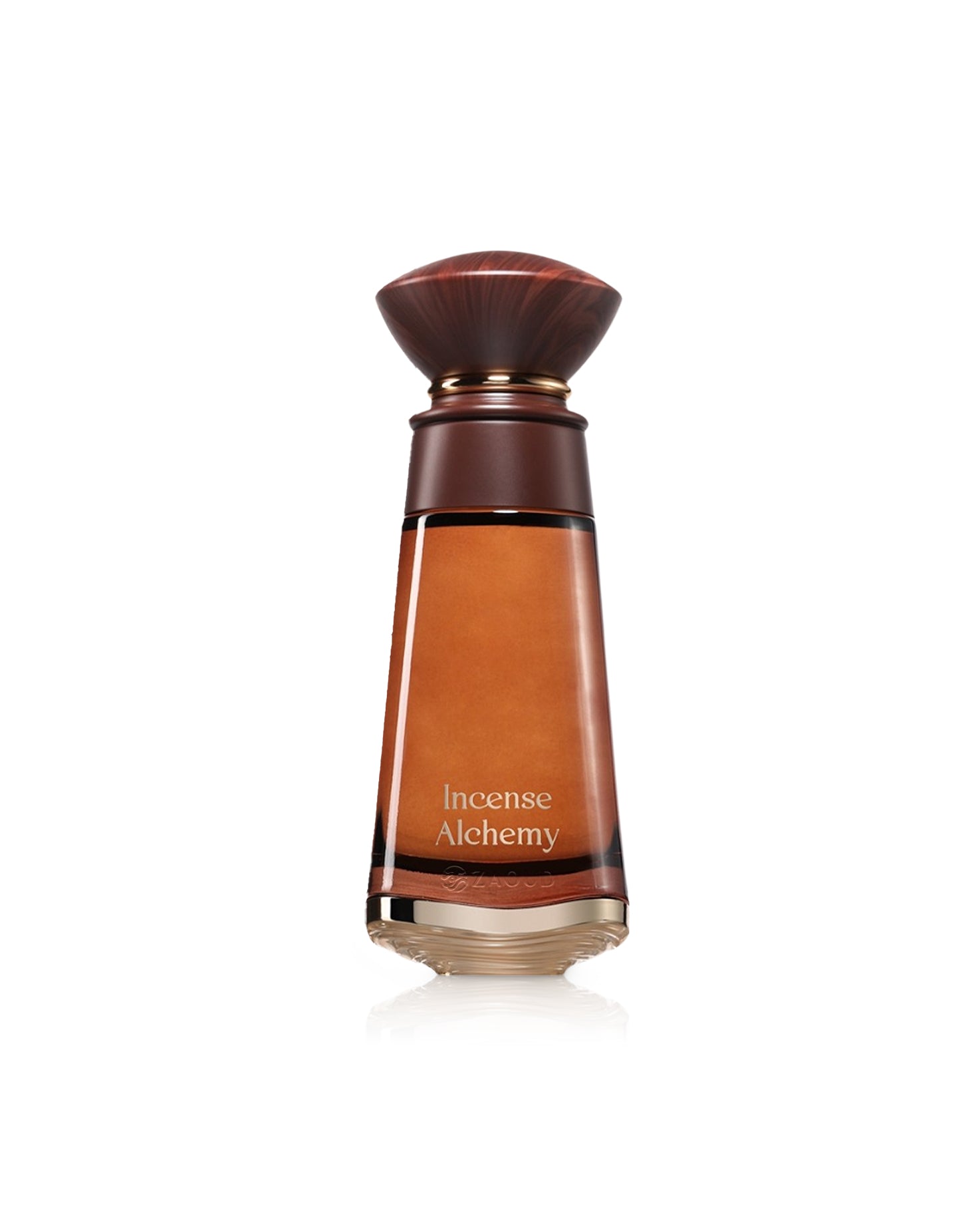 fragrance world incense alchemy perfume bottle shows against white background