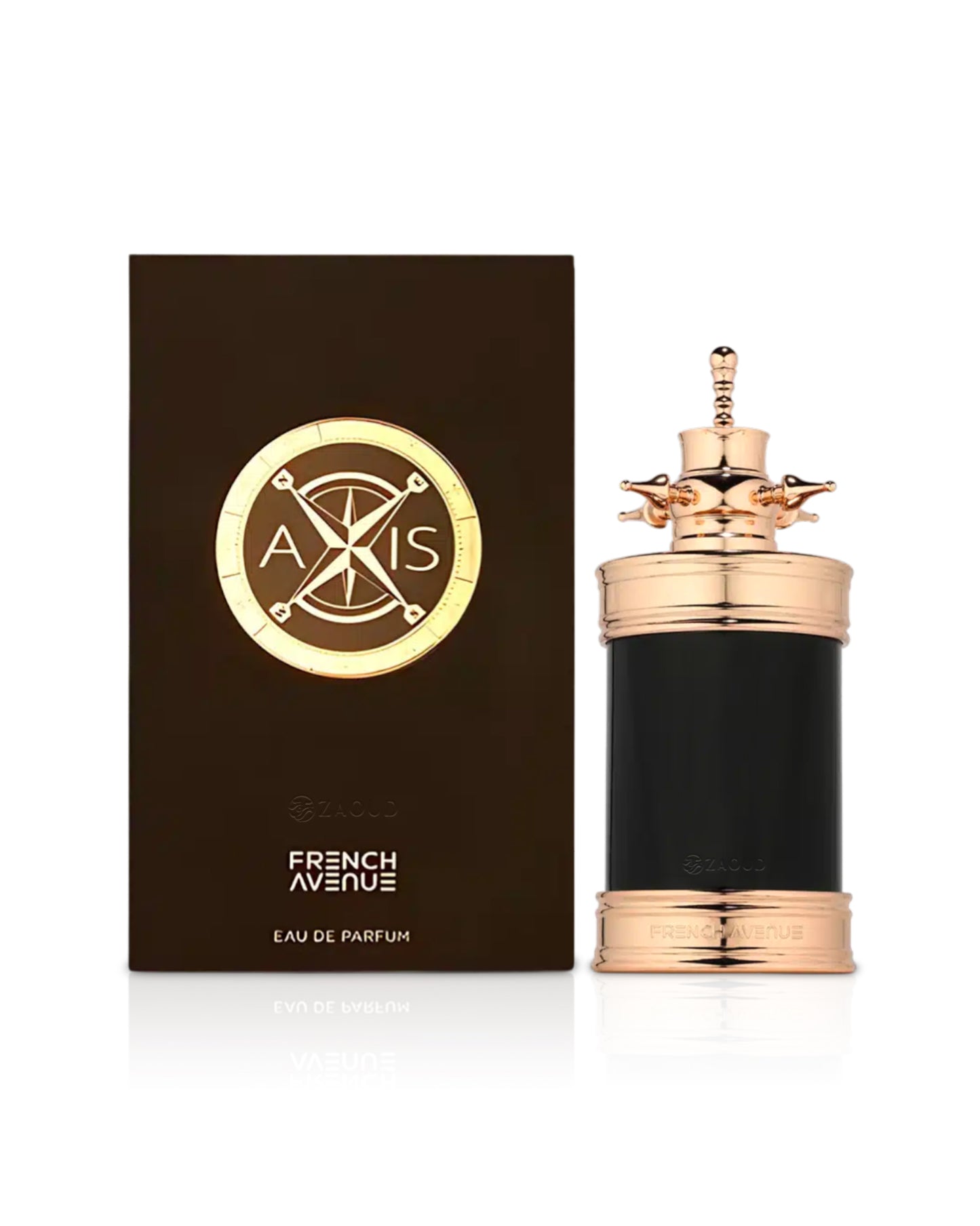 French Avenus Axis Eau de Parfum bottle and packaging on a white background