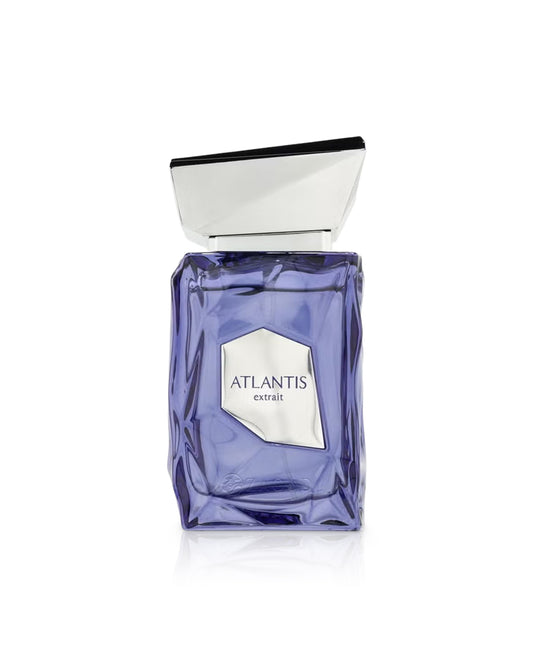 french avenue atlantis extrait lue perfume bottle shows against white background