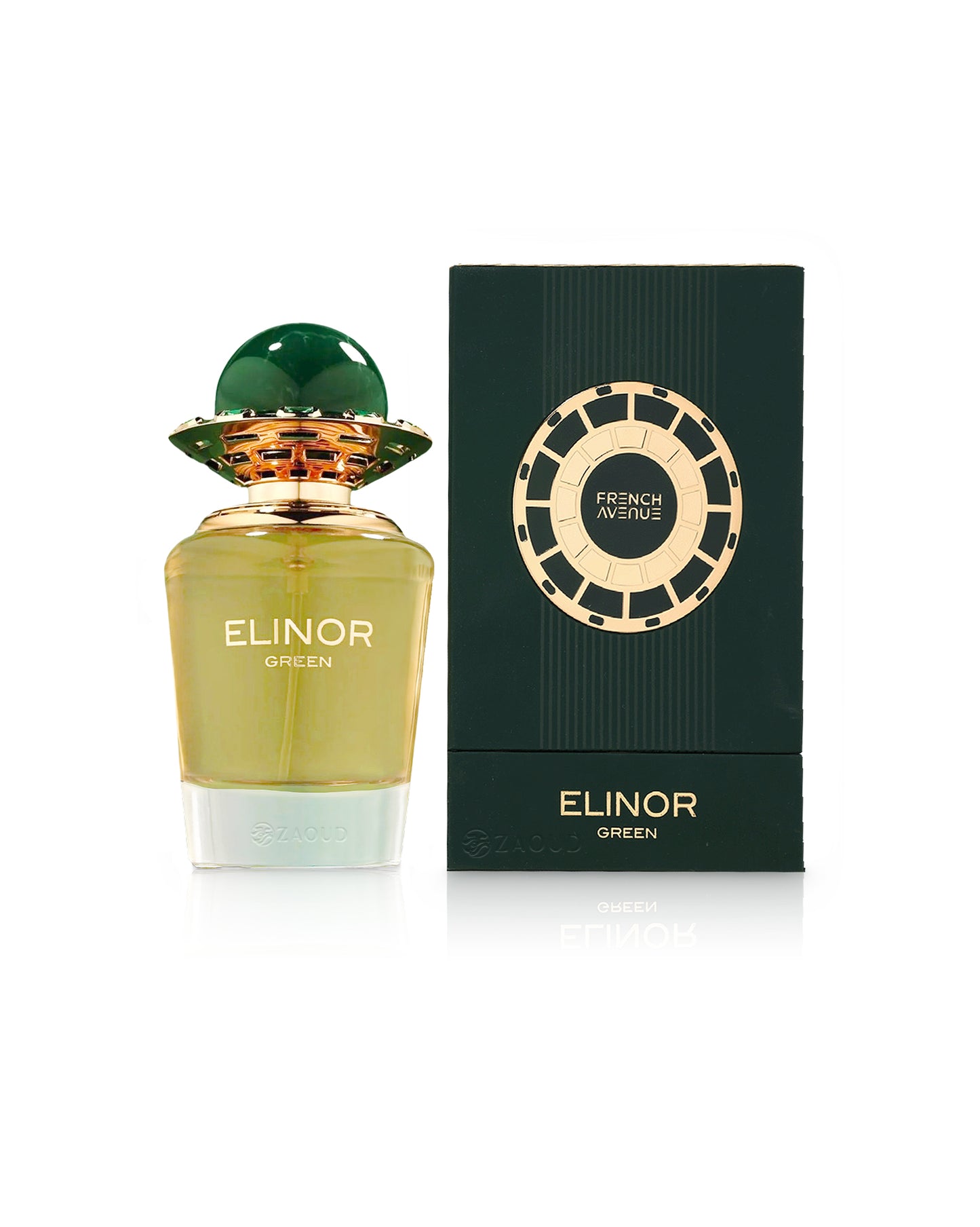 french avenue elinor green Perfume bottle and packaging of 'Elinor Green' by French Avenue on a white background