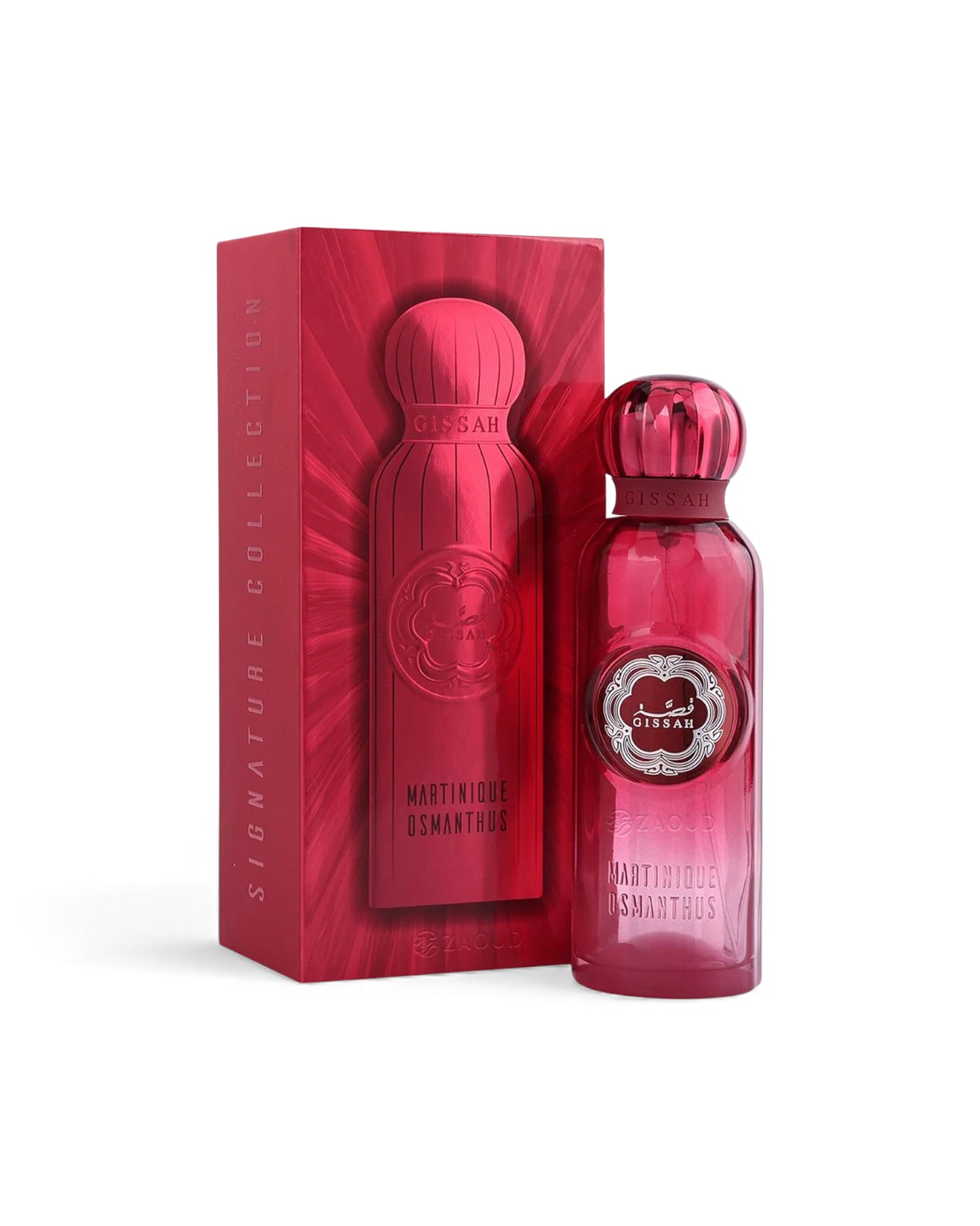 gissah Martinique osmanthus perfume bottle and packaging on a white background