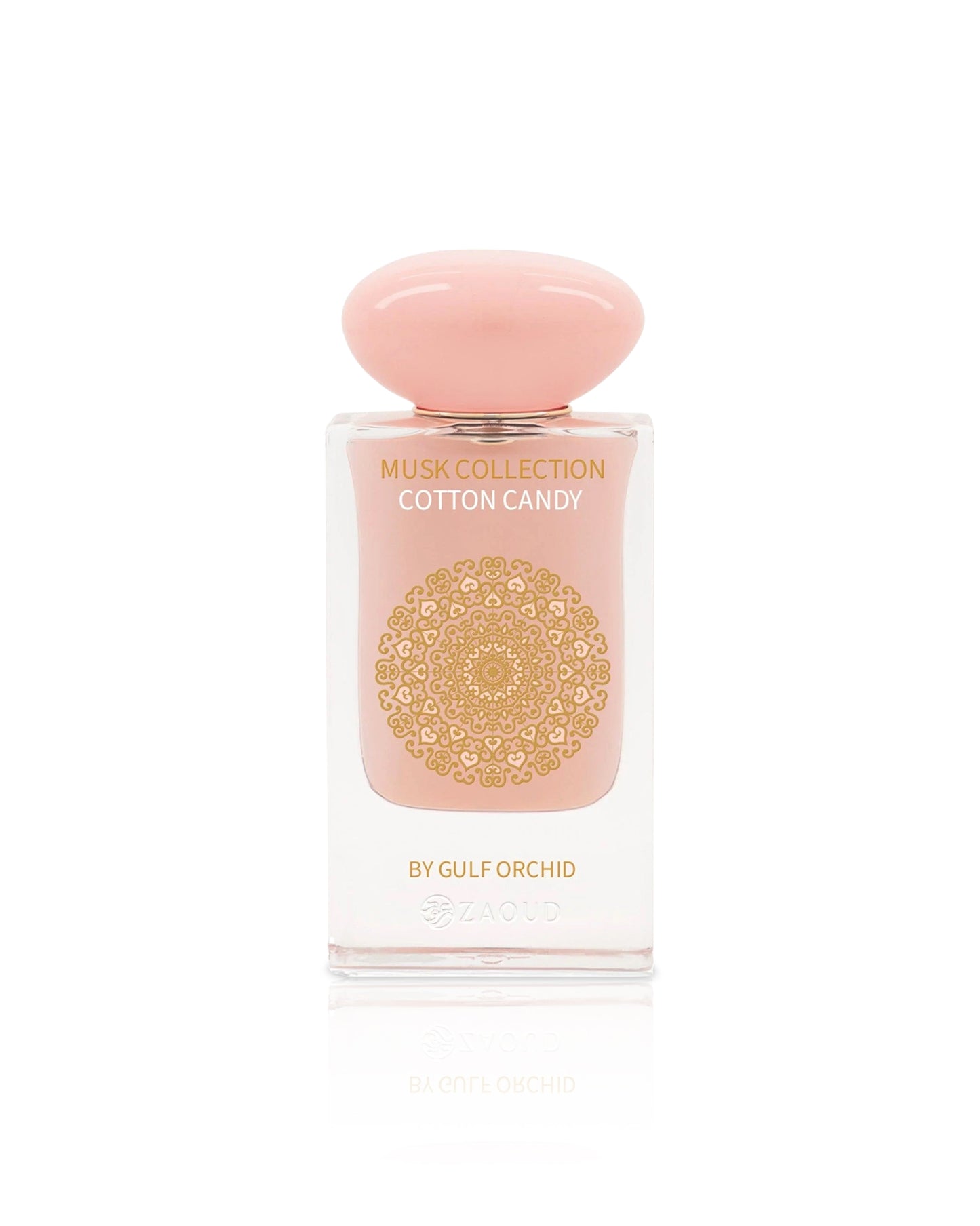 Perfume bottle labeled 'Cotton Candy' from the 'Musk Collection' by Gulf Orchid on a white background