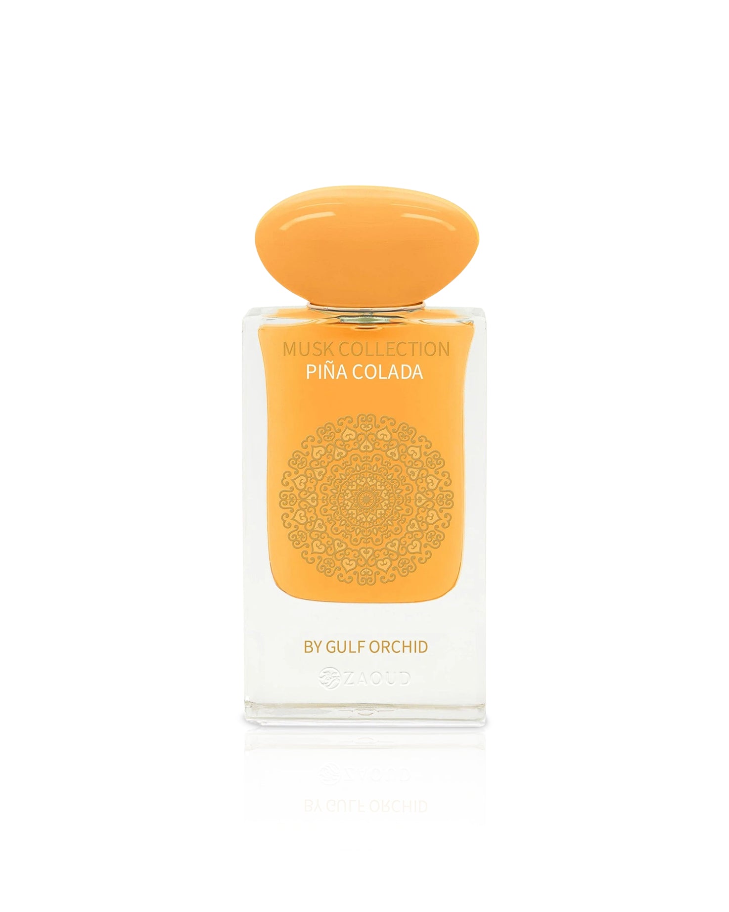 Perfume bottle labeled 'Pina Colada' by Gulf Orchid on a white background