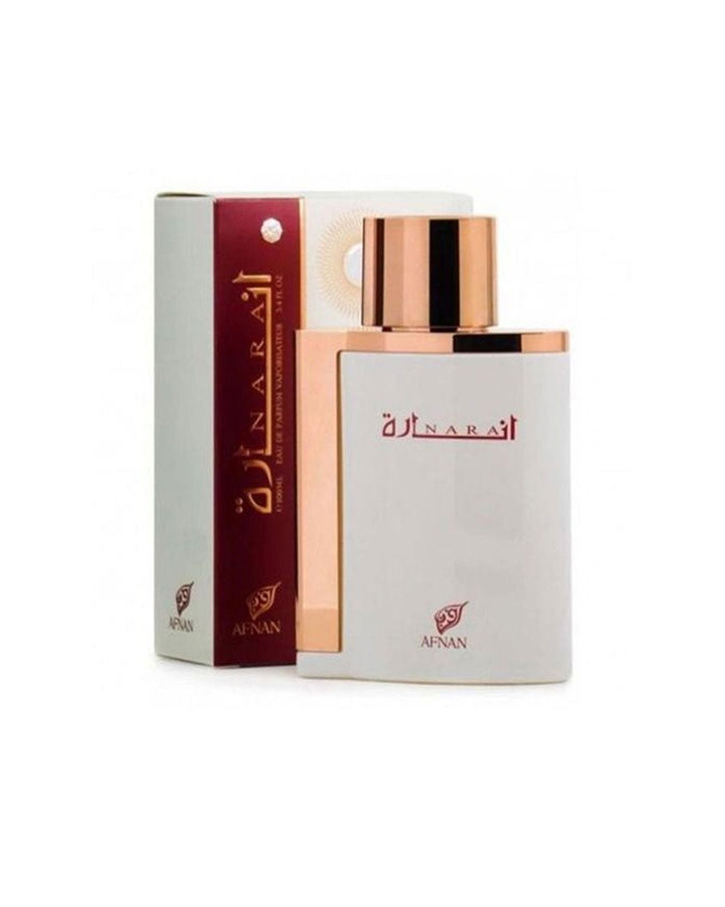inara white eau de parfum perfume bottle and box against white background