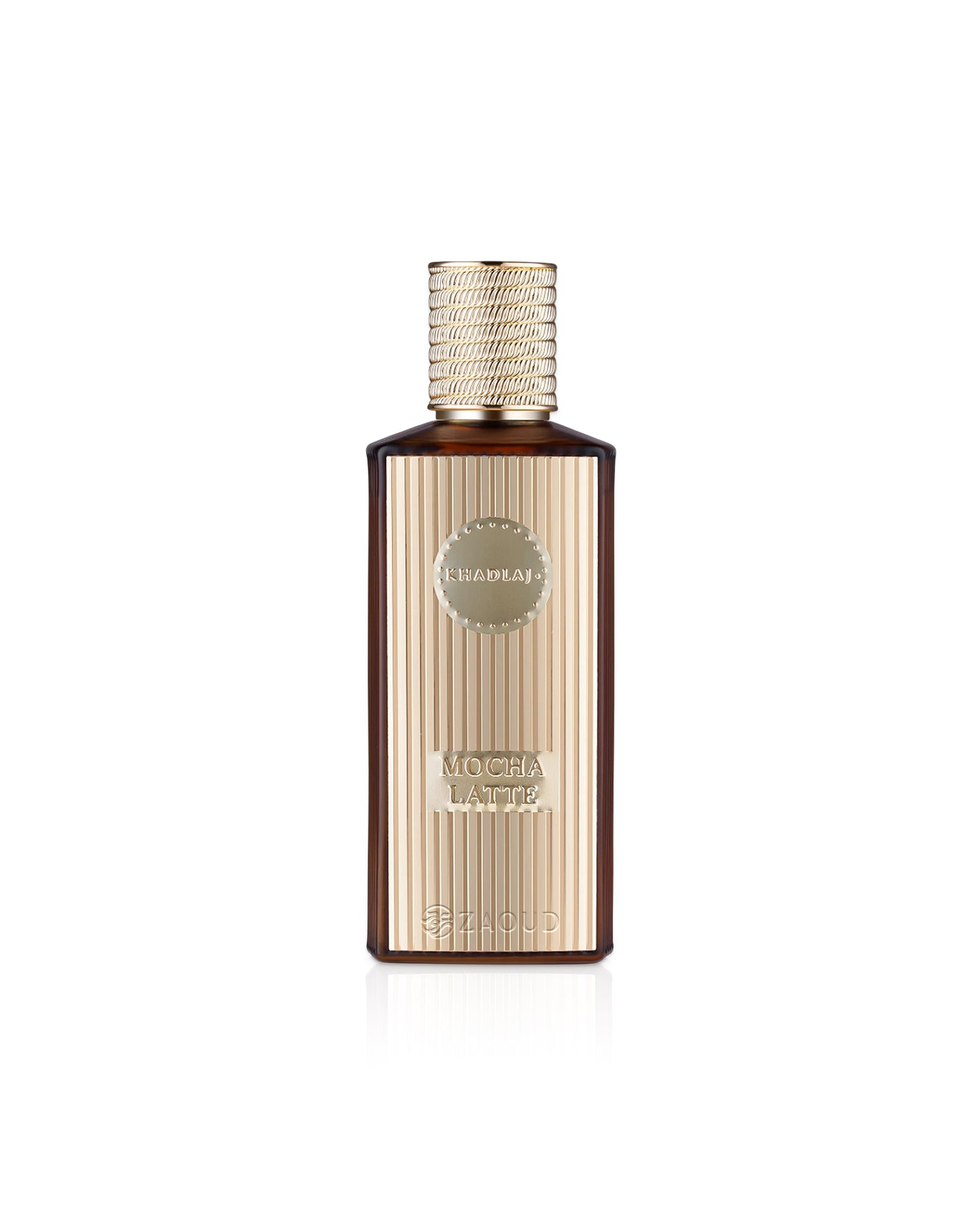 khadlaj mocha latte perfume bottle shows against white background