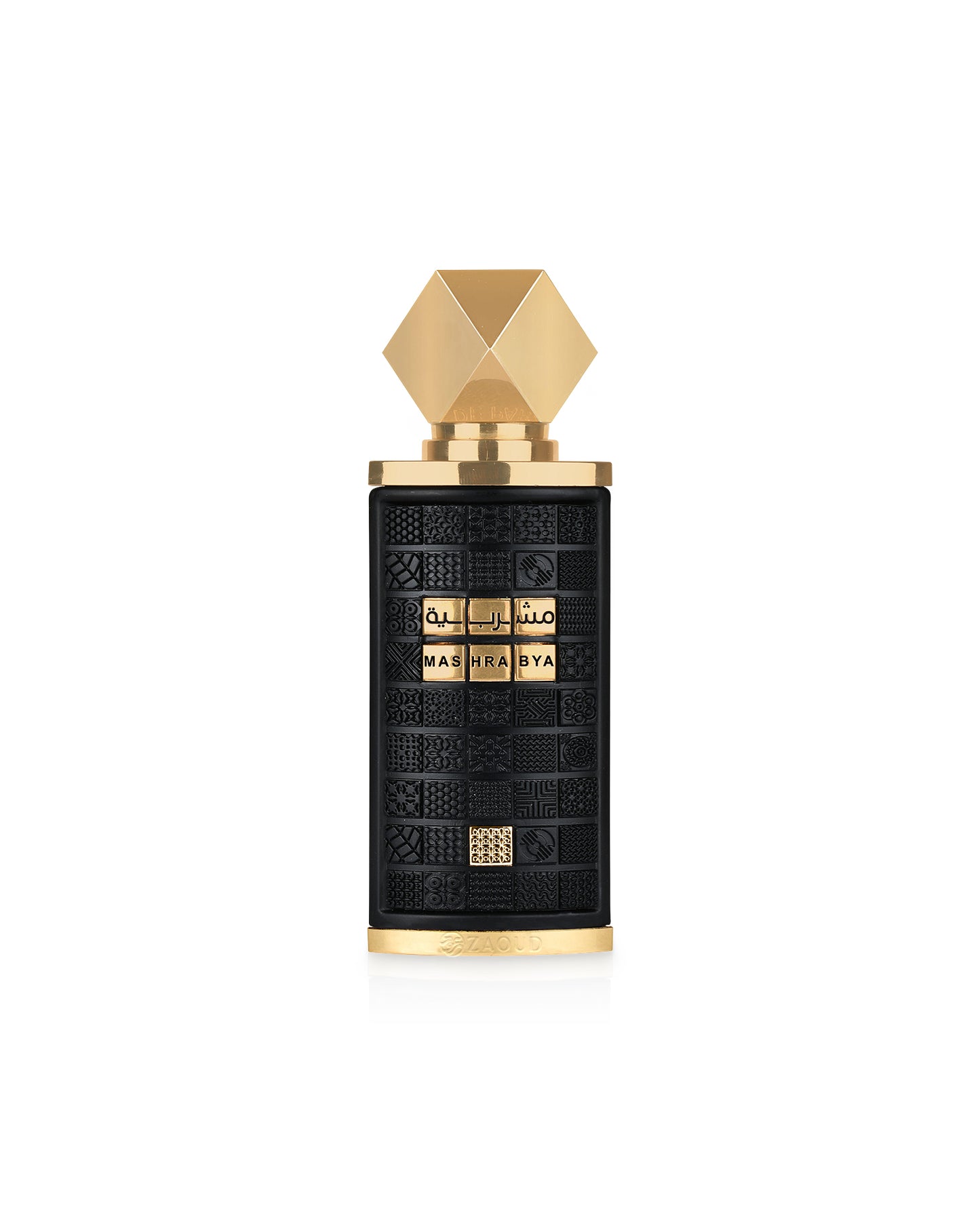 lattafa Mashrabya perfume bottle shows against white background