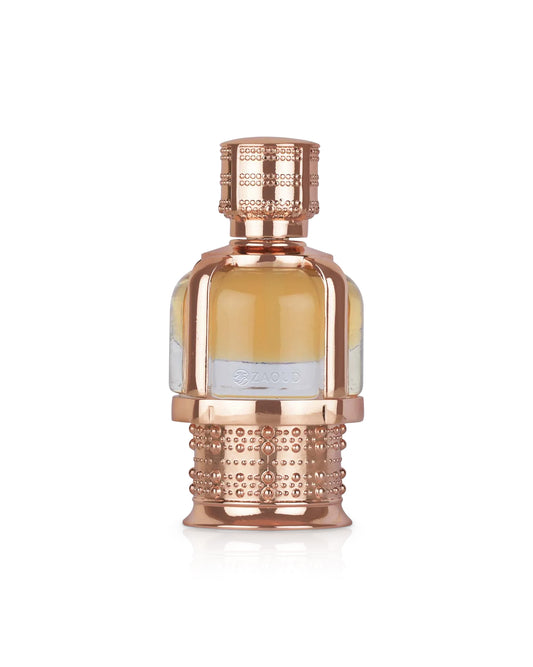 lattafa amoura perfume oil bottle shows against white background
