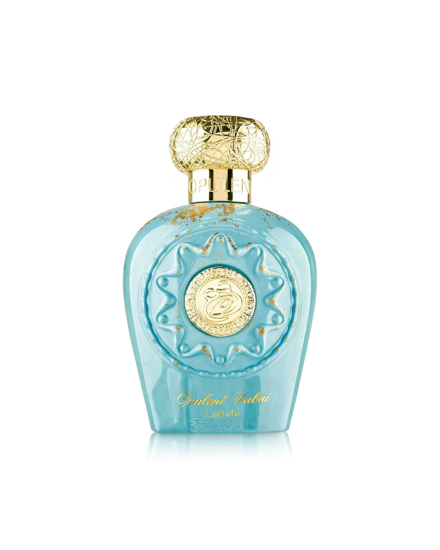 lattafa opulent dubai perfume bottle shows against white background