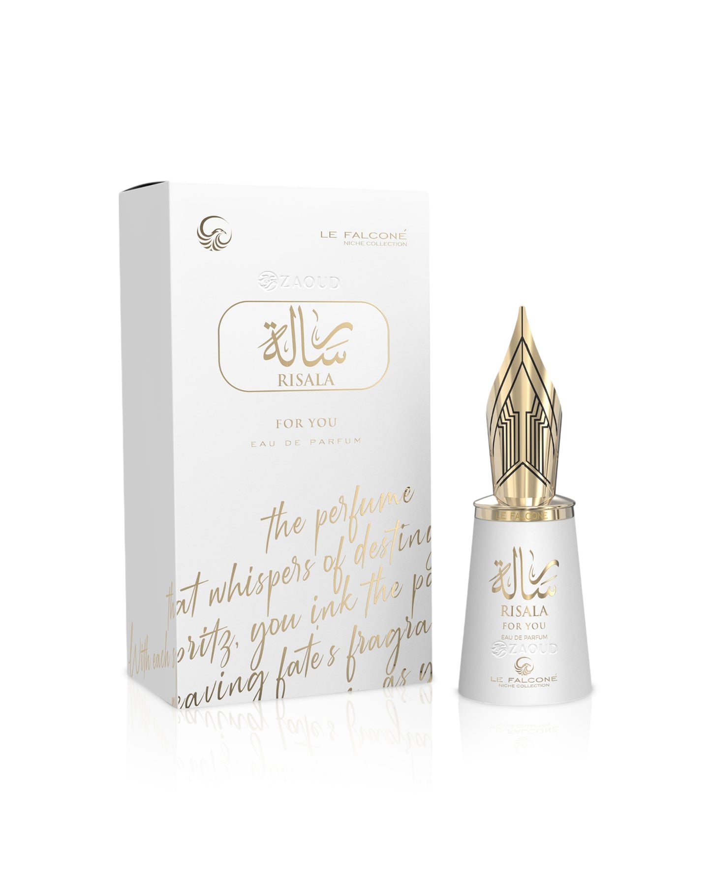 le falcone risala for you Perfume bottle and packaging with 'Risala' branding on a white background