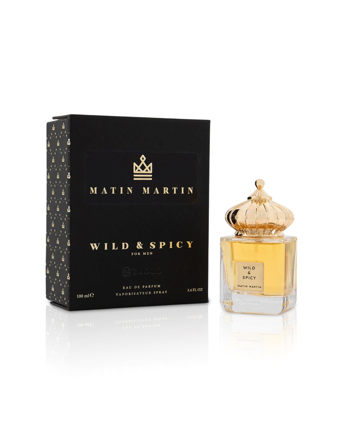 Matin Martin Wild & Spicy perfume bottle and packaging on a white background