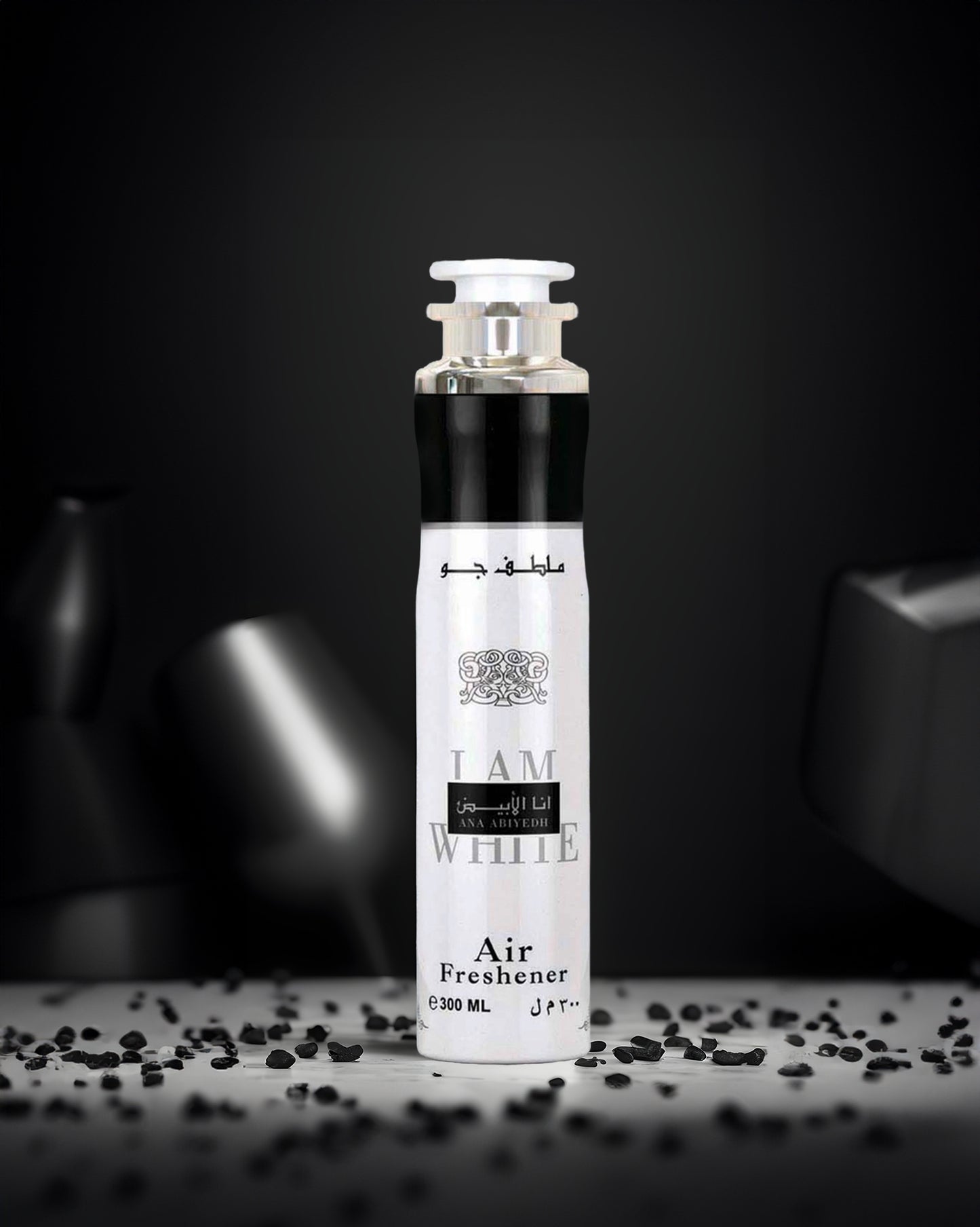 ana abiyedh air freshner bottle photograph inside dark room