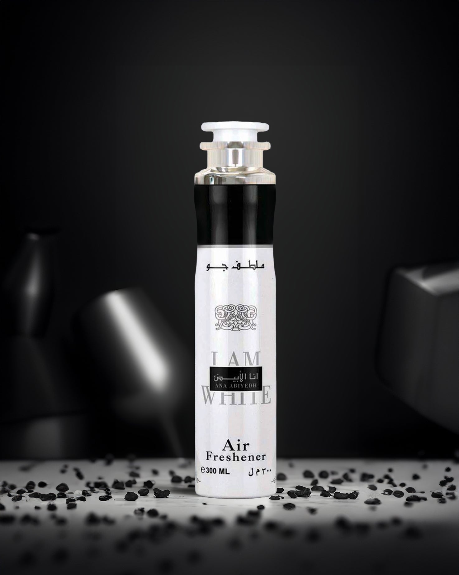 ana abiyedh air freshner bottle photograph inside dark room