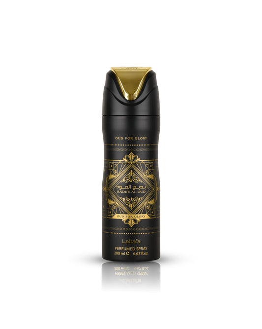 oud for glory deodorant bottle against white background