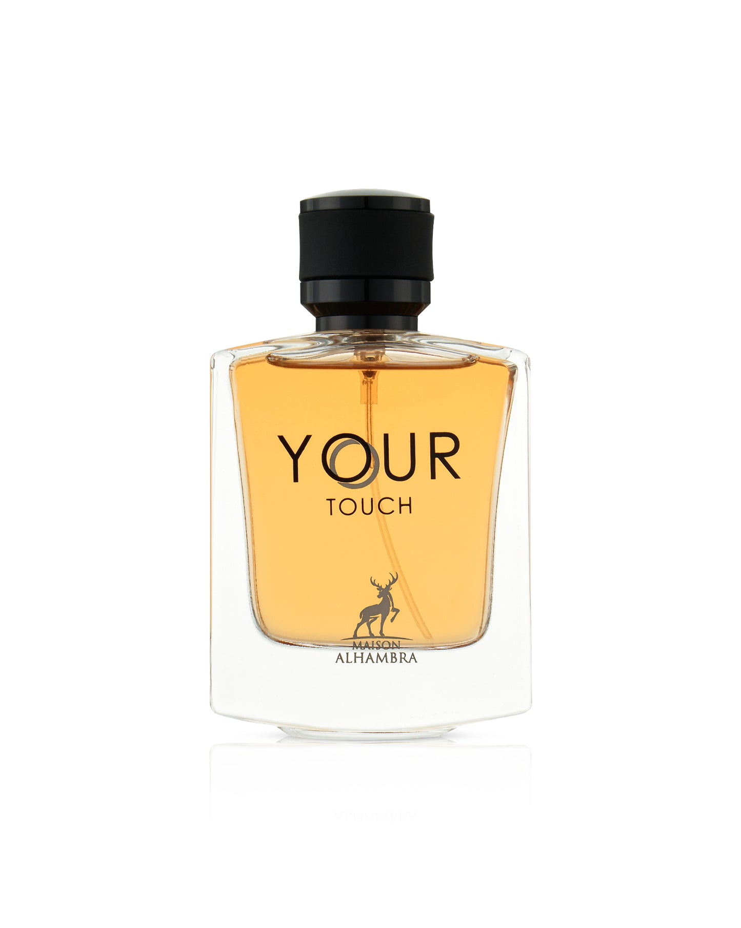 Perfume bottle labeled 'Your Touch' by maison Alhambra on a white background