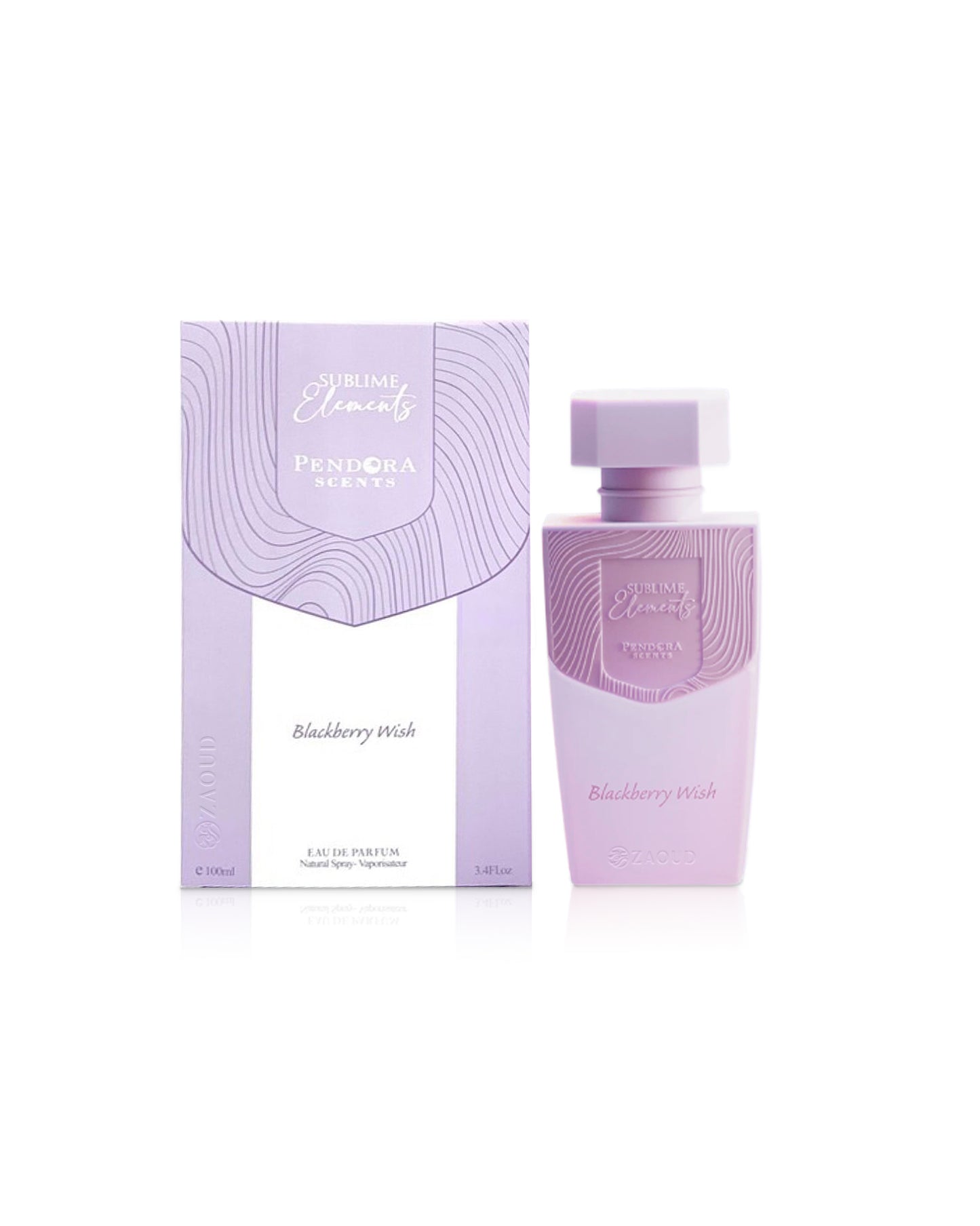 paris corner blackberry wish bottle shows beside its box against white background