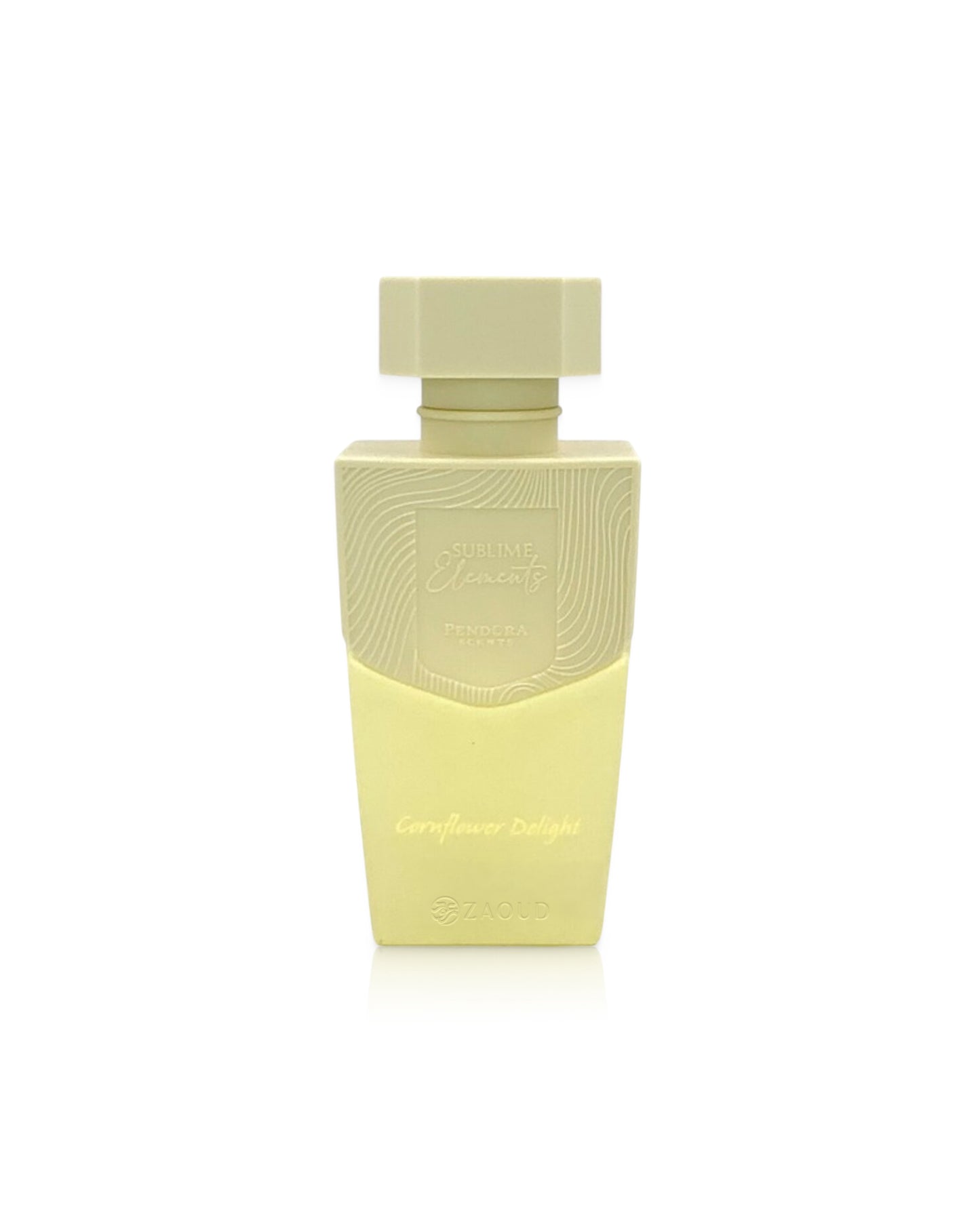 paris corner cornflower delight perfume bottle shows against white background