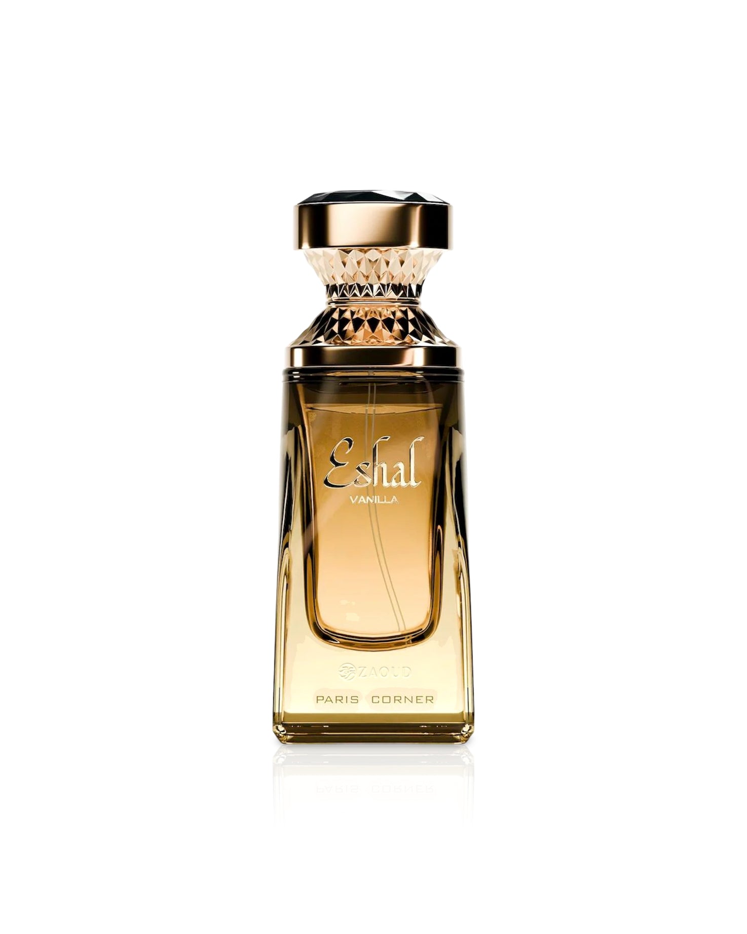 paris corner Perfume bottle labeled 'Essial Vanilla' on a white background
