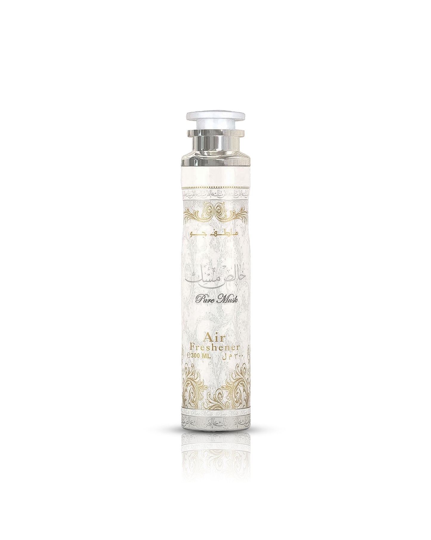 pure musk air freshener bottle against white background