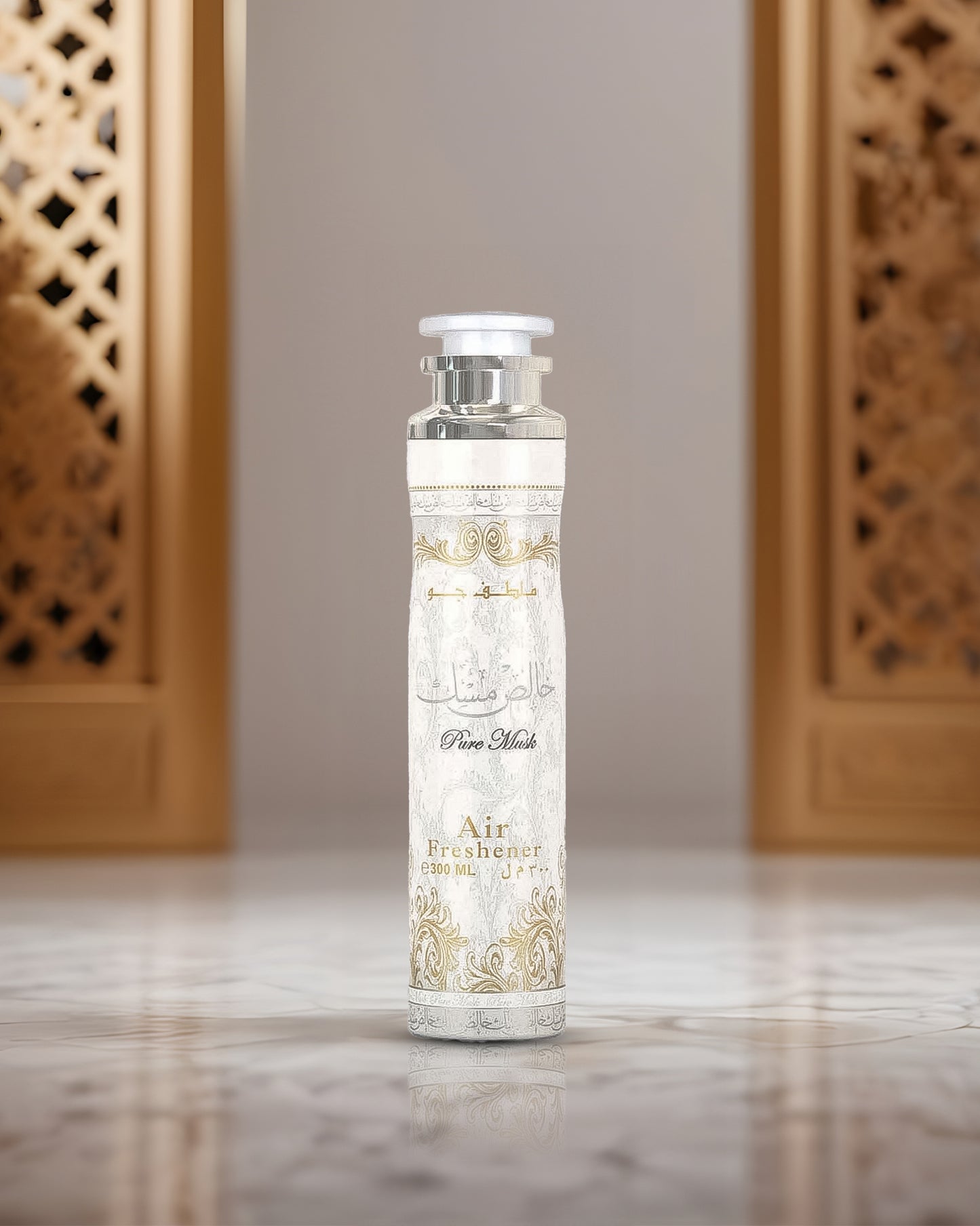 pure musk air freshener bottle photograph inside room