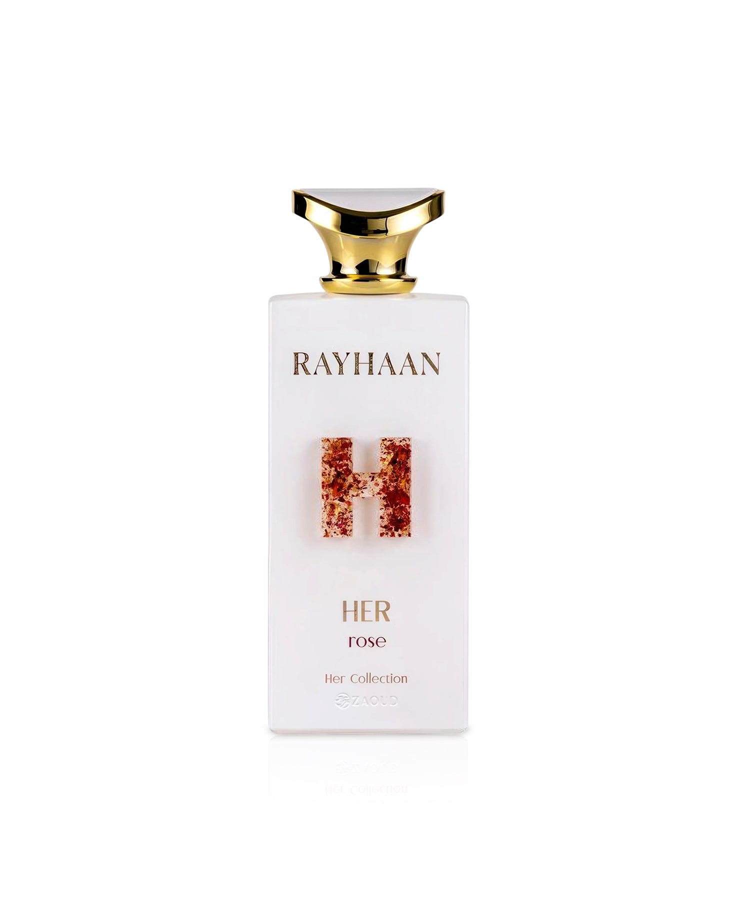 rayhaan her rose Perfume bottle labeled 'RAYHAAN HER Rose' on a white background