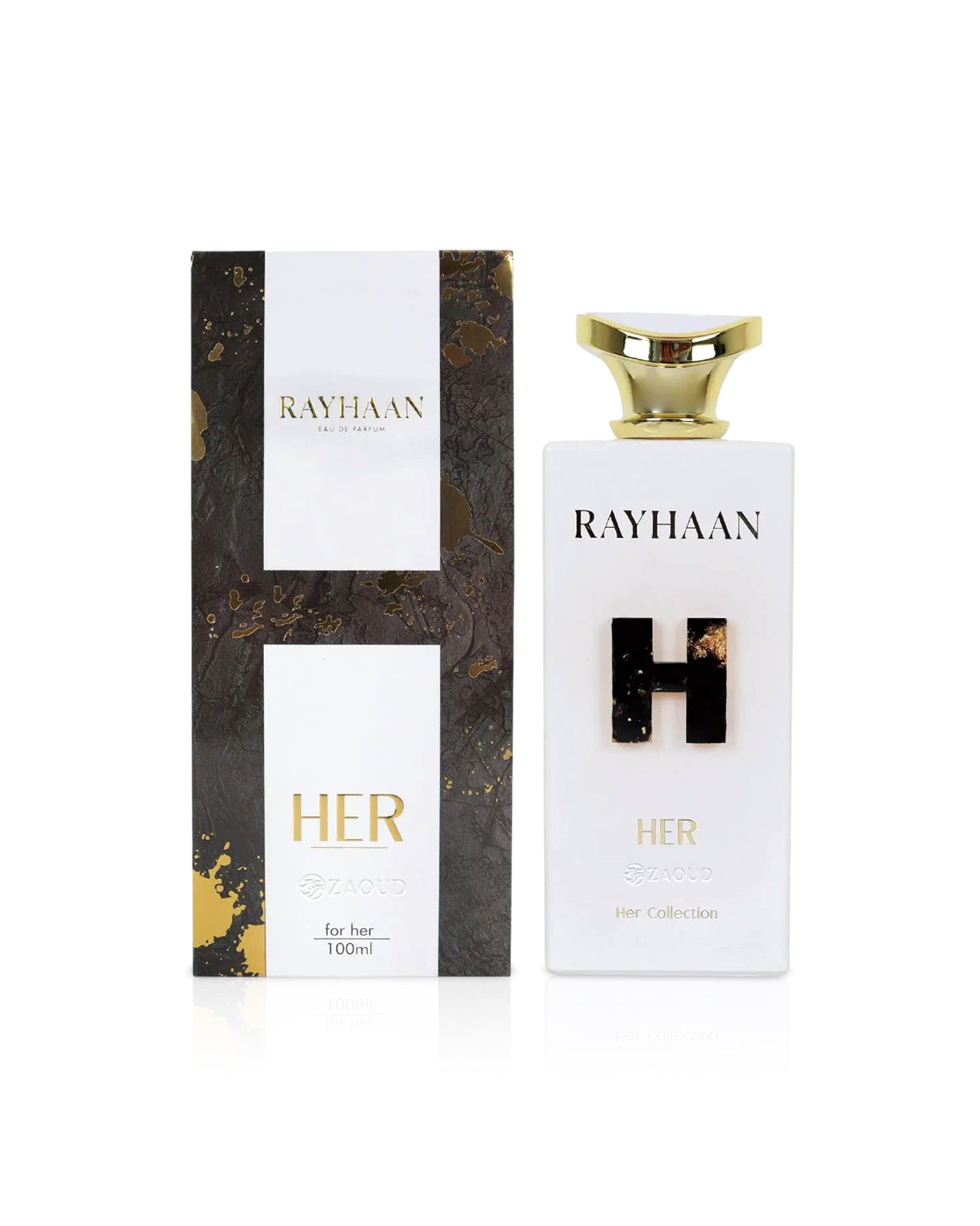 RAYHAAN 'HER' perfume bottle and packaging on a white background