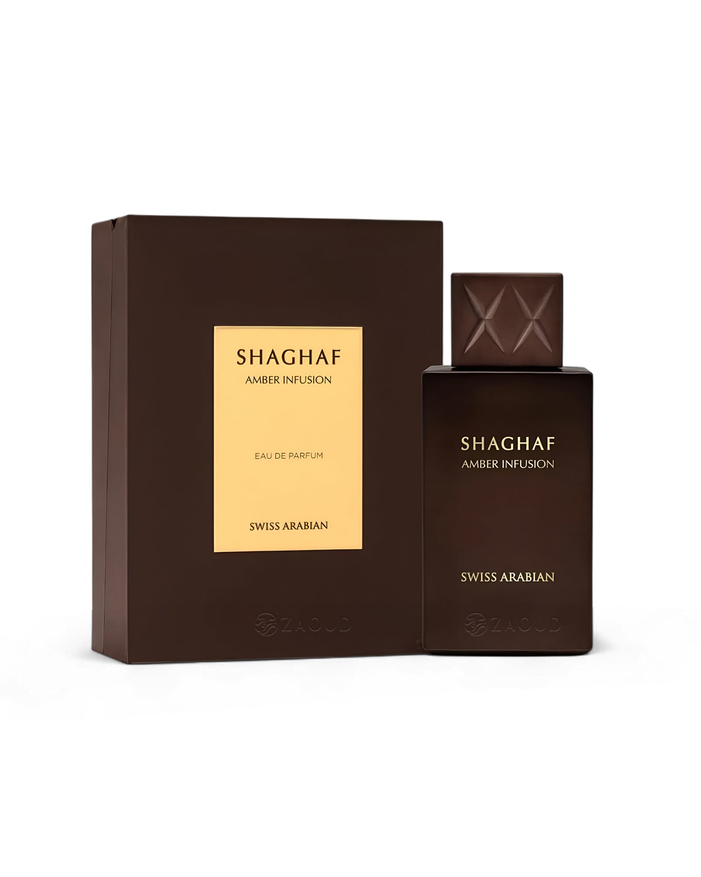 Shaghaf Amber Infusion Eau de Parfum bottle and packaging on a white background
