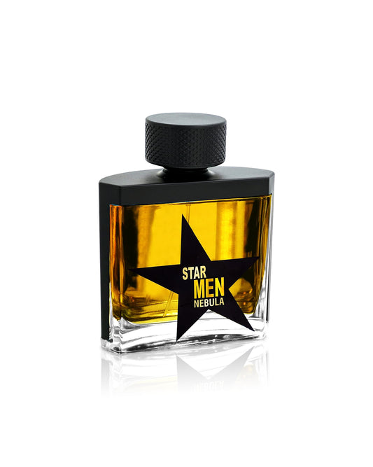 FRAGRANCE WORLD Perfume bottle labeled 'Star Men Nebula' on a white background