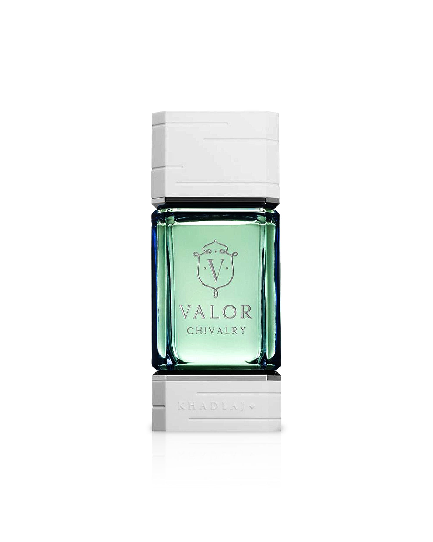 valor chivalry by khadlaj perfumes bottle shows against white background