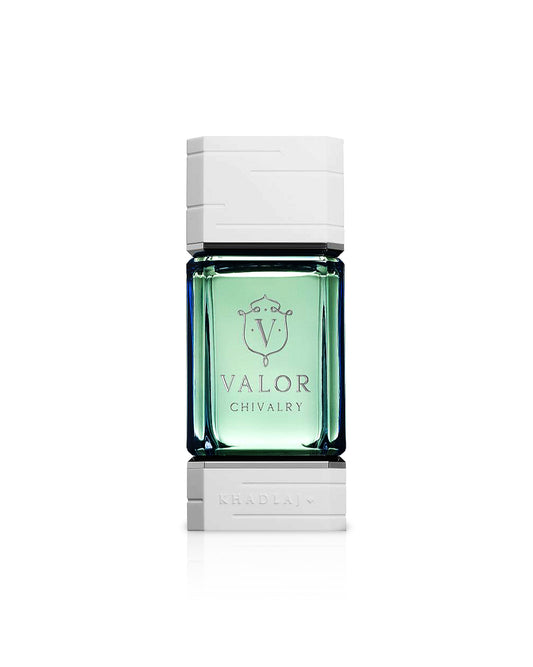 valor chivalry by khadlaj perfumes bottle shows against white background
