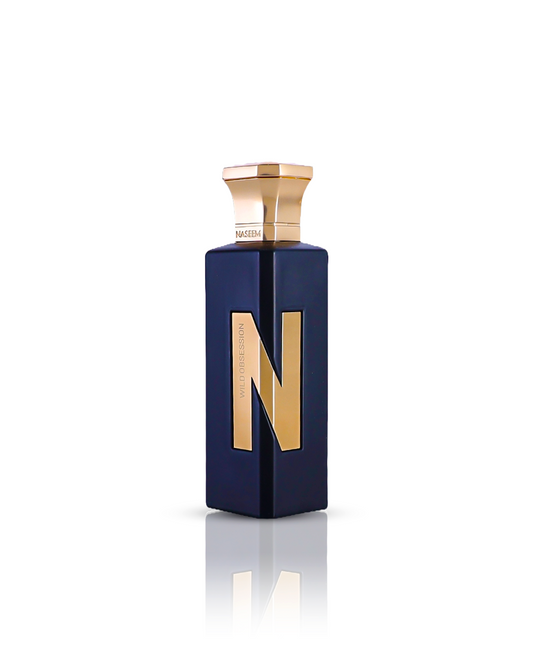 wild obsession aqua parfum bottle against white background