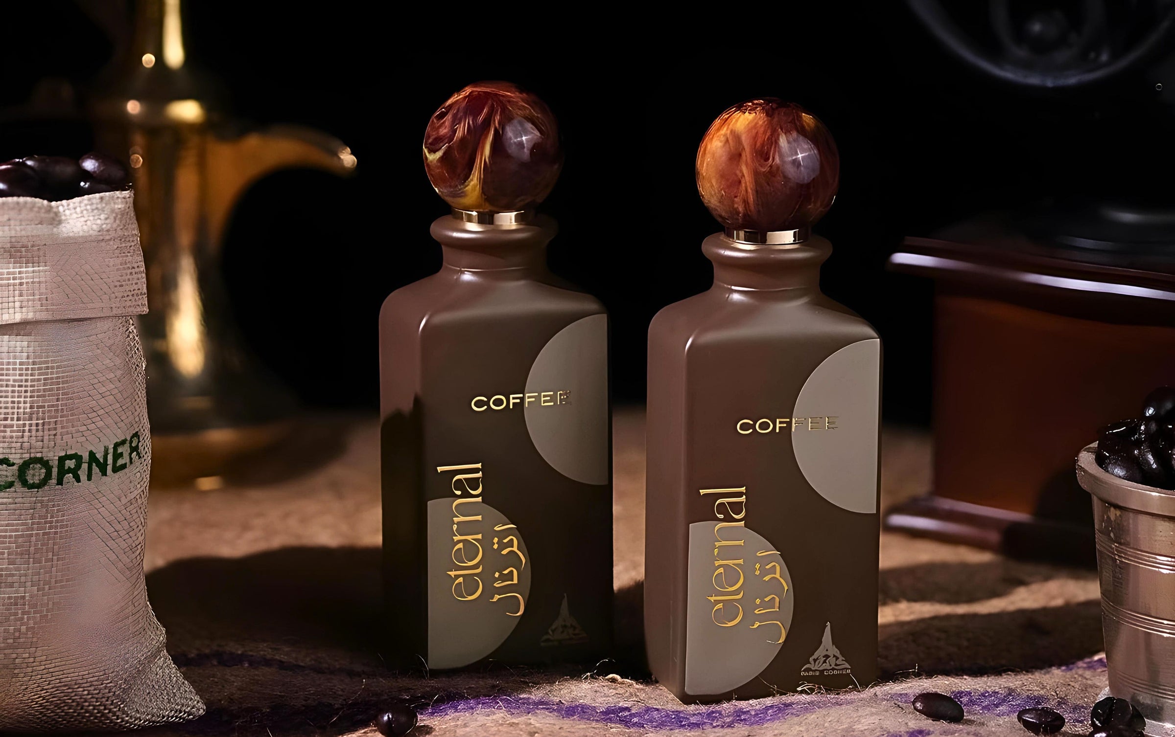 eternal coffee pefume bottles photograph.
