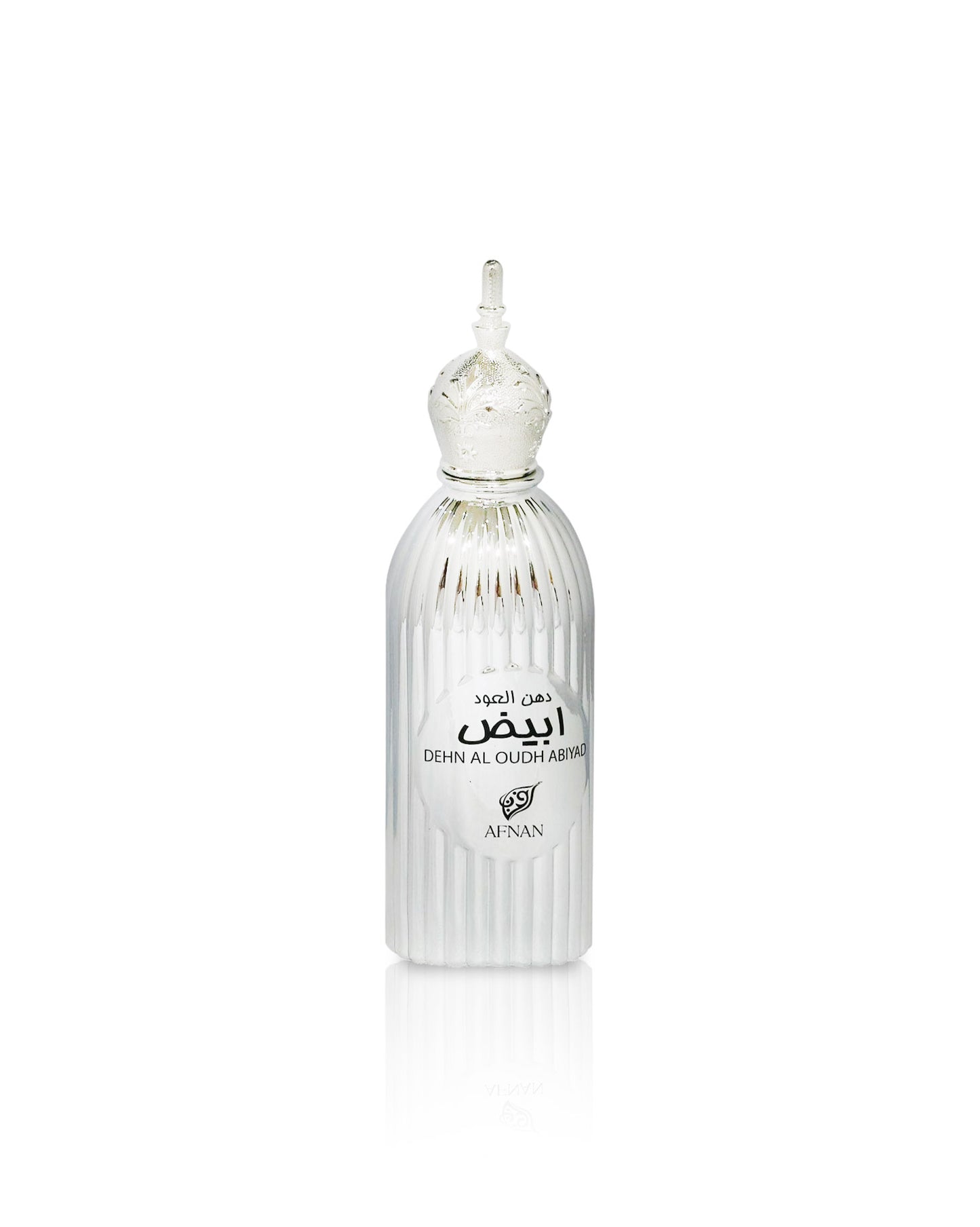 Afnan Dehn Al Oudh Abiyad perfume bottle against white background